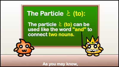 the particle to